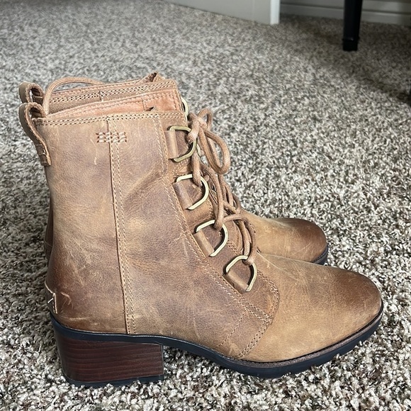 Sorel Addington Lace Up Heel Boots Size 8.5 - Picture 4 of 10